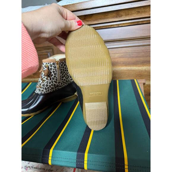 Sperry Saltwater Cheetah Print Waterproof Fleece Lined Duck Boots Women's 8.5 - Picture 10 of 10